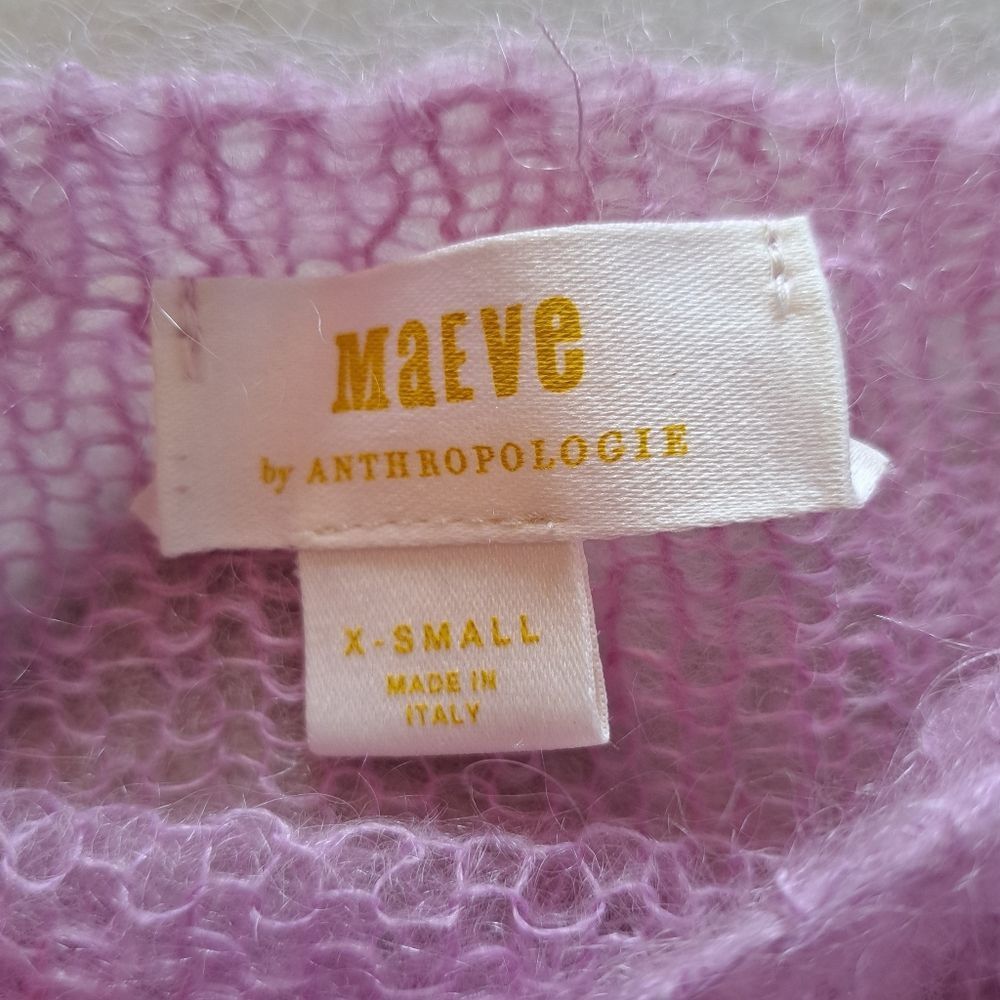Anthropologie Anthropologie Maeve Wool Blend Sheer Lightweight Pullover Oversized Sweater XS Size XS / US 0-2 / IT 36-38 - 3 Thumbnail
