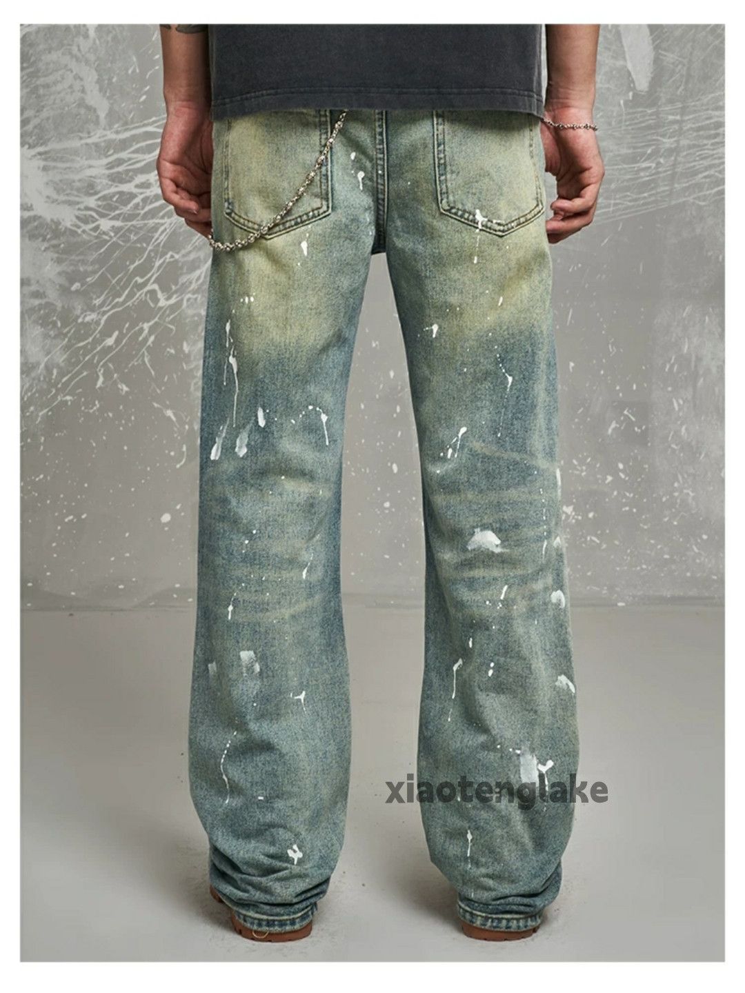 Jean × Vintage washed faded rusty paint stain damaged punk hiphop jeans Size US 34 / EU 50 - 5 Thumbnail