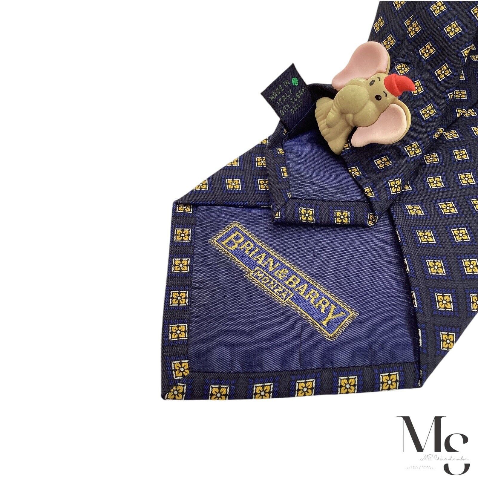 Other BRIAN & BARRY Blue Floral Silk Tie Made In Italy W: 3.75" EX Size ONE SIZE - 4 Thumbnail