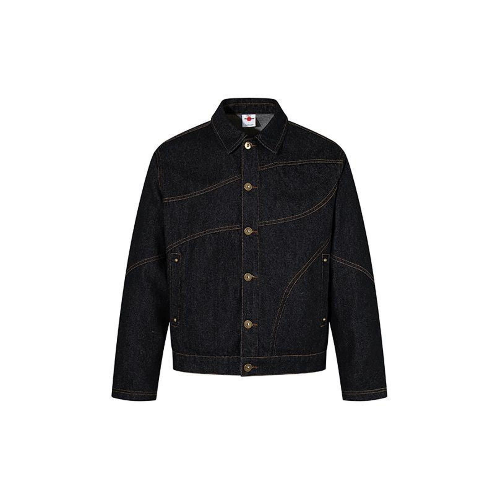 Other Black Structured Denim Jacket, Classic Button-Up Jacket Size US L / EU 52-54 / 3 - 1 Thumbnail