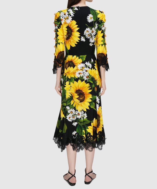 Dolce & Gabbana o1y0825 Midi Dress in Multicolor Size XS / US 0-2 / IT 36-38 - 3 Thumbnail