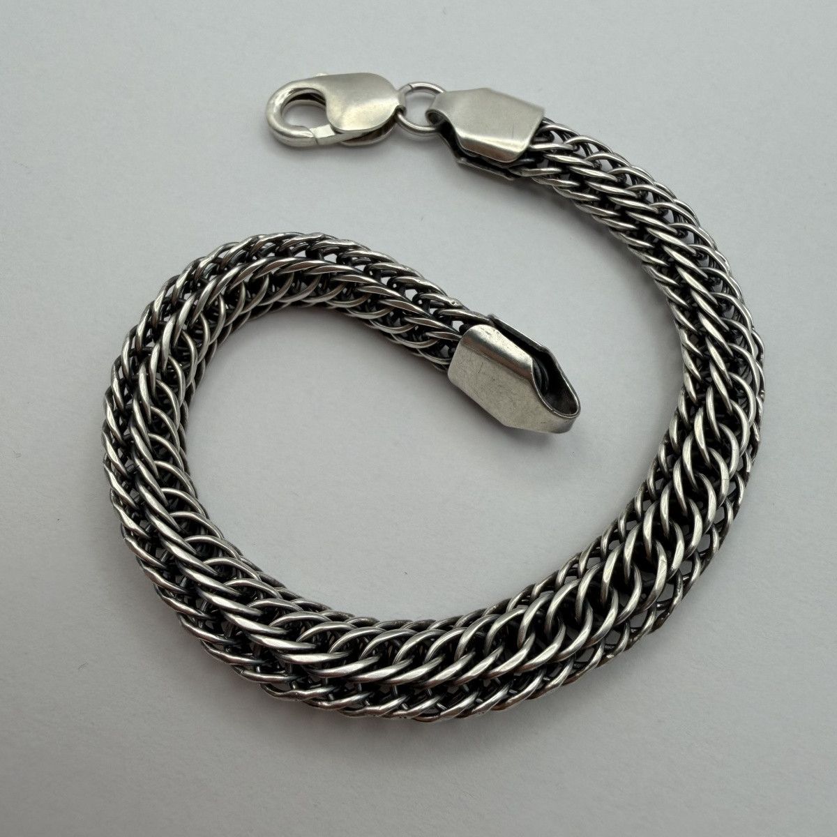 Sterling Silver Vintage Sterling Silver 925 Foxtail Chain Bracelet 20cm Size ONE SIZE - 1 Thumbnail