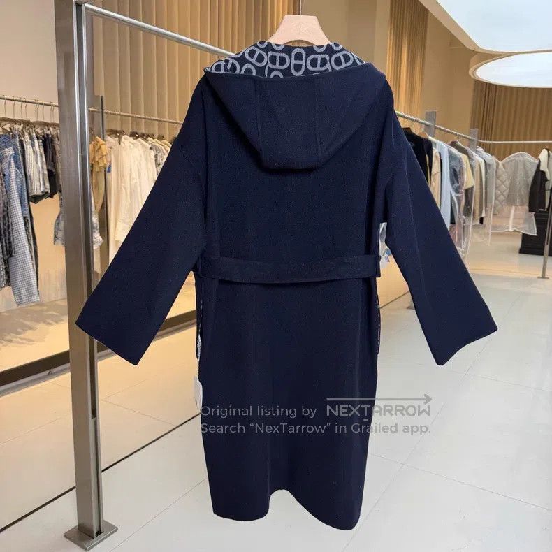 Hermes Hermes Navy Blue Pig Nose Print Double Sided Wear Wool and Size XXS / US 00 / IT 34 - 4 Thumbnail