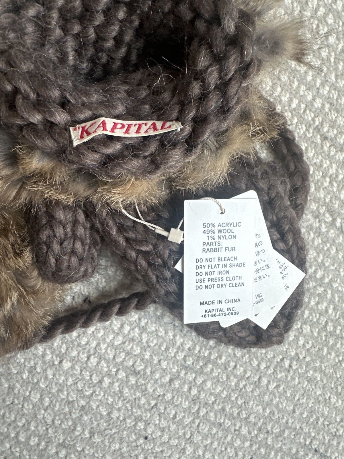 Kapital Kapital wool rabbit fur mittens Size ONE SIZE - 4 Thumbnail