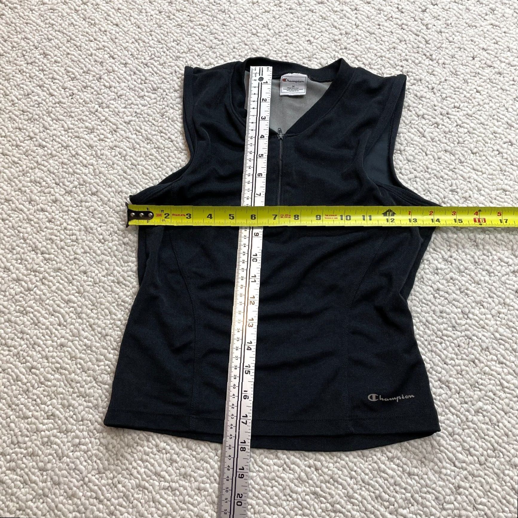 Champion Champion Active Vest Shirt Womens M Black 1/4 Zip Cycling Workout Stretch Size M / US 6-8 / IT 42-44 - 5 Thumbnail