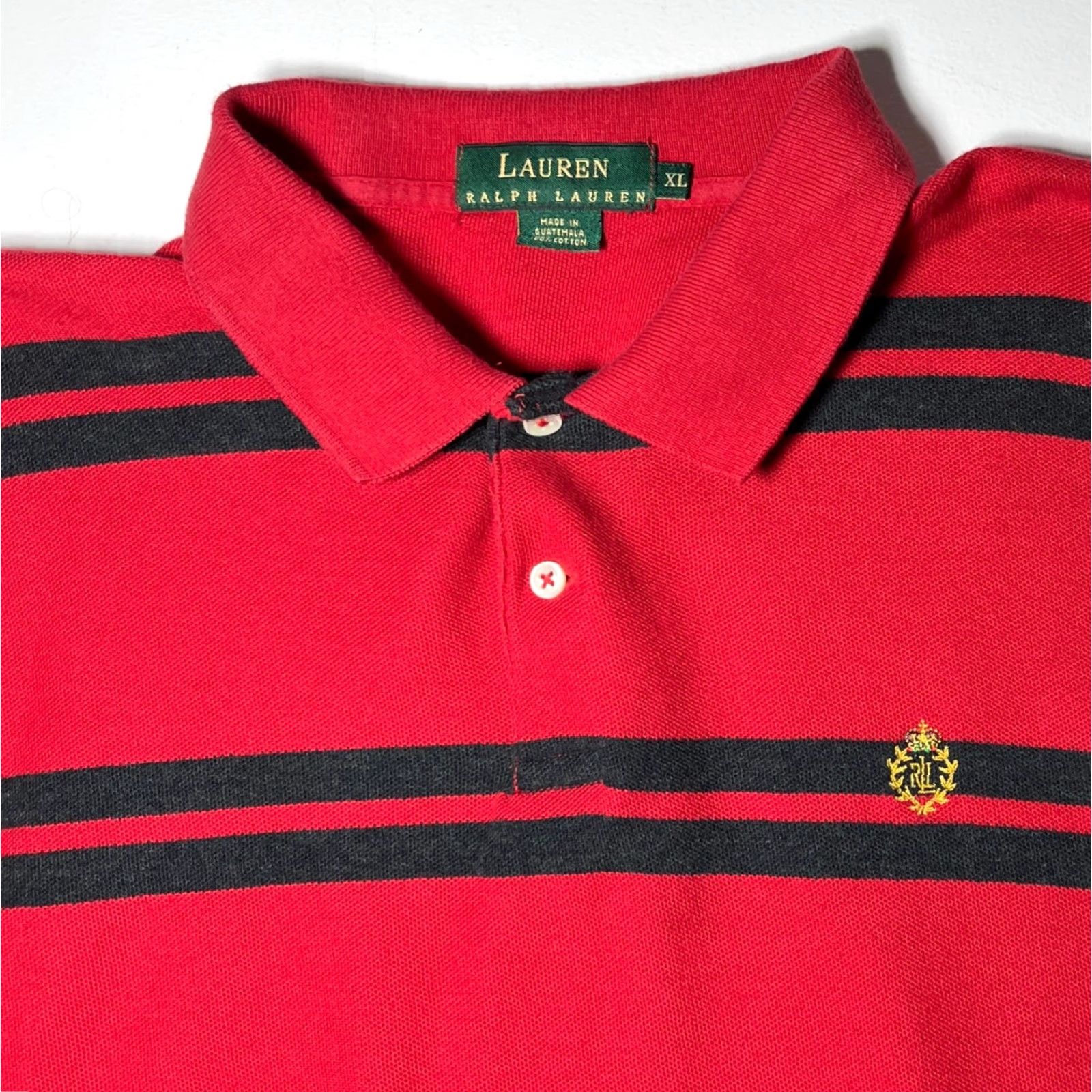 Vintage VINTAGE Lauren Ralph Lauren Men’s Long Sleeve Polo Rugby Shirt Red Striped XL Polo Size US XL / EU 56 / 4 - 6 Thumbnail