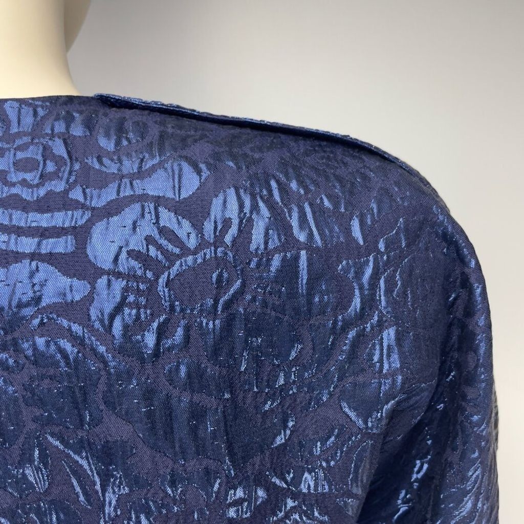 Etro ETRO 2480$ NWT Metallic Cloqué Floral Dress Royal blue IT 40 Size S / US 4 / IT 40 - 13 Thumbnail