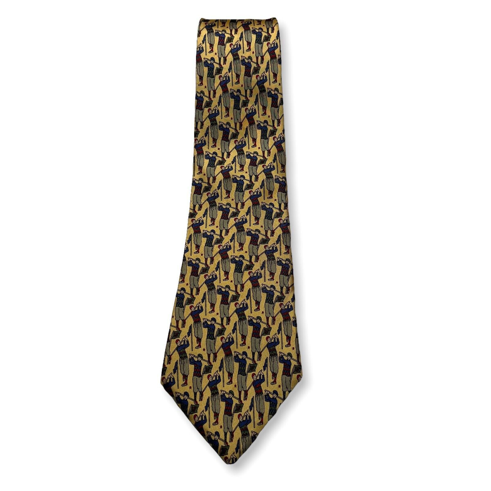 Other Barbara Blank NY Silk Golf Necktie Yellow Vintage Size ONE SIZE - 7 Thumbnail