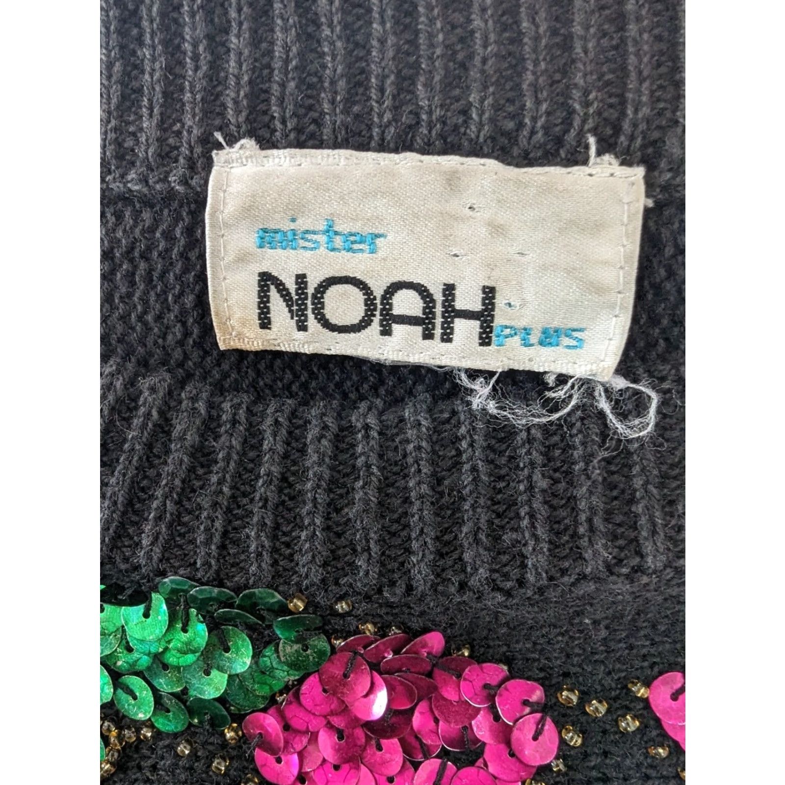 Noah VINTAGE NOAH Floral Sequin Black Oversized Relaxed Fit Sweater Womens XL Large S12 Cardigan 80s Theme Size L / US 10 / IT 46 - 4 Thumbnail