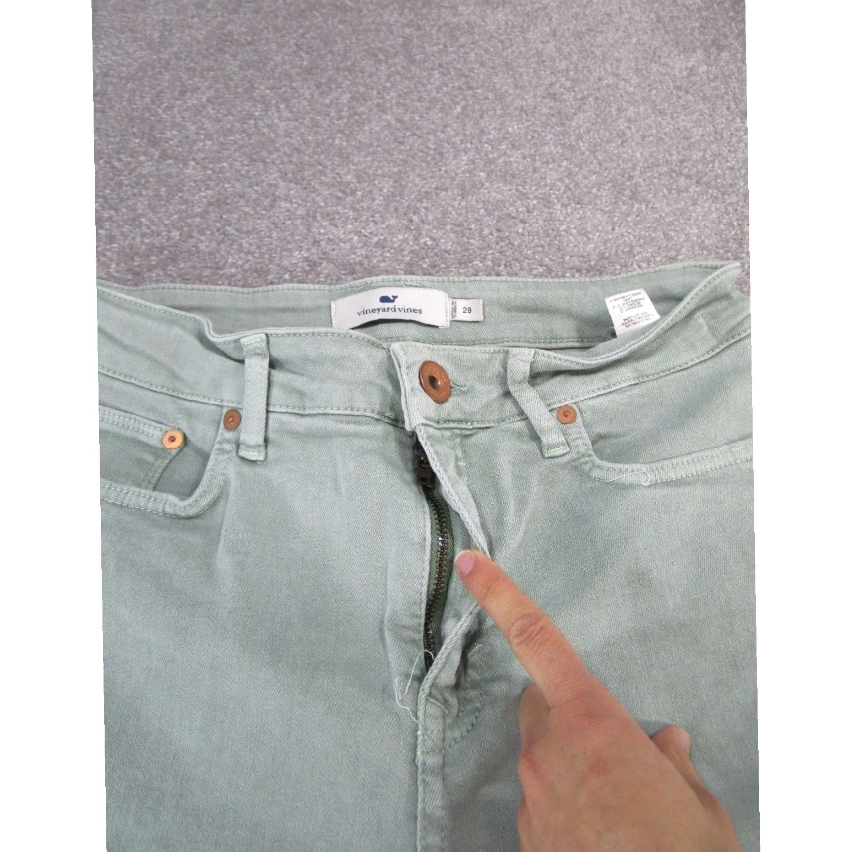Vineyard Vines Vineyard Vines Womens High Rise Kick Flare Jeans 29 Light Green Denim Size 29" - 6 Thumbnail