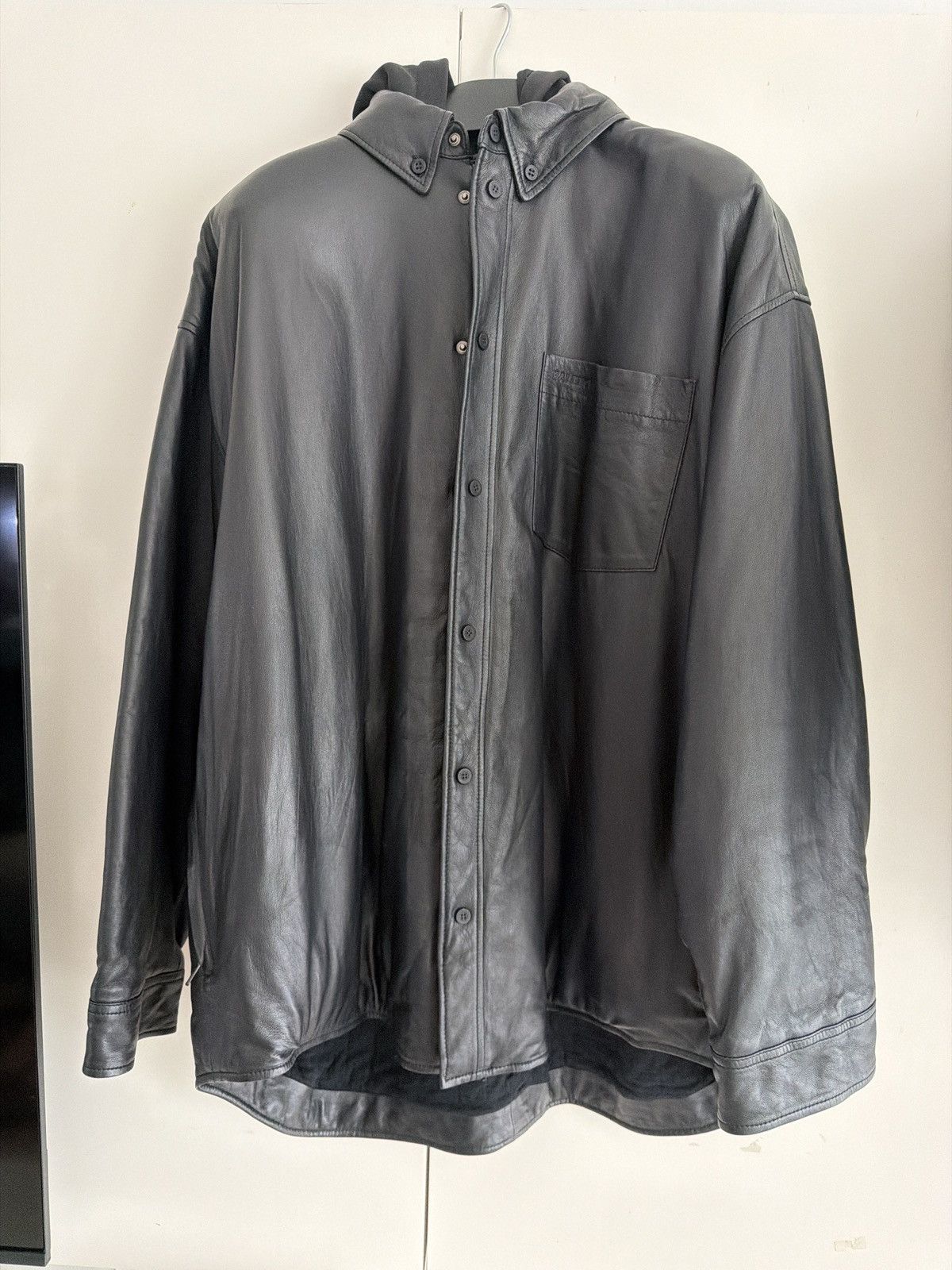 Balenciaga Balenciaga Lambskin Hooded Leather Jacket Size 1 Size US S / EU 44-46 / 1 - 7 Thumbnail