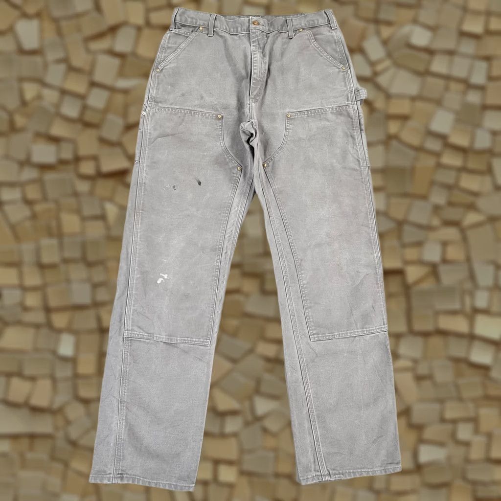 Carhartt VINTAGE Carhartt Mens Trousers Grey W36 L36 Double Knee Made In USA Carpenter Workwear Pants UK/US Sizes Not Specified Size US 36 / EU 52 - 1 Thumbnail
