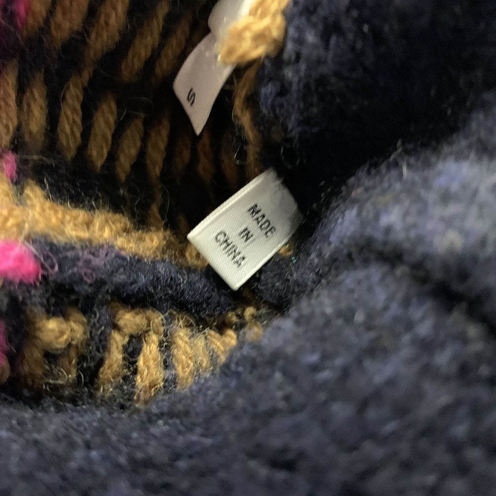 A.L.C. A.L.C. S Navy Neon Pink Wool Blend Geometric Pull On Sweater Size S / US 4 / IT 40 - 5 Thumbnail