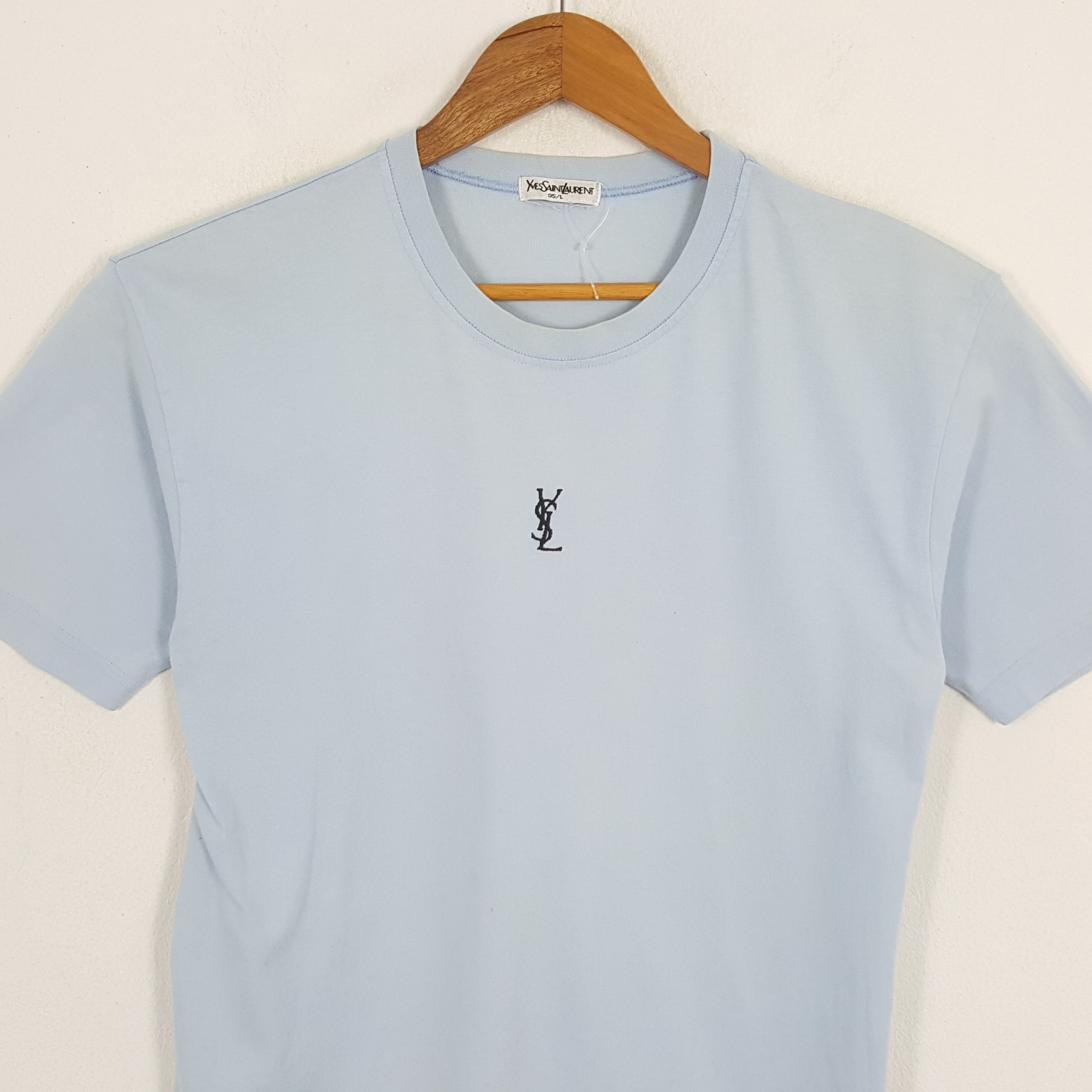 Vintage × Yves Saint Laurent Vintage YVES SAINT LAURENT Italian Brand Small Logo T-Shirts Size US M / EU 48-50 / 2 - 2 Thumbnail
