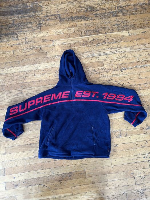 Supreme Supreme Polartec Half Zip Hooded Sweatshirt fleece navy