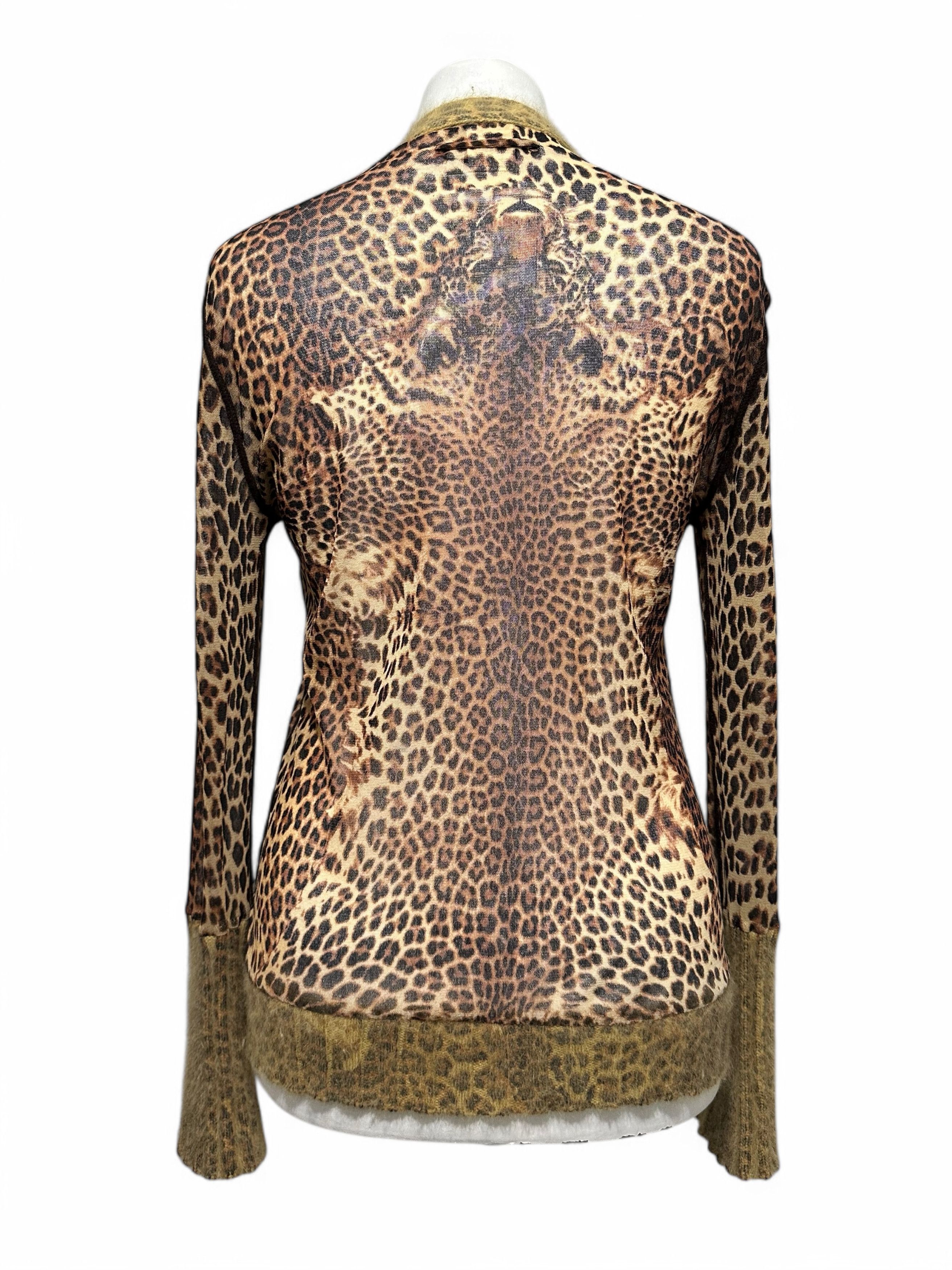 Jean Paul Gaultier Jean Paul Gaultier Cheetah Animal Print Sheer Mesh Cardigan Size M / US 6-8 / IT 42-44 - 4 Thumbnail