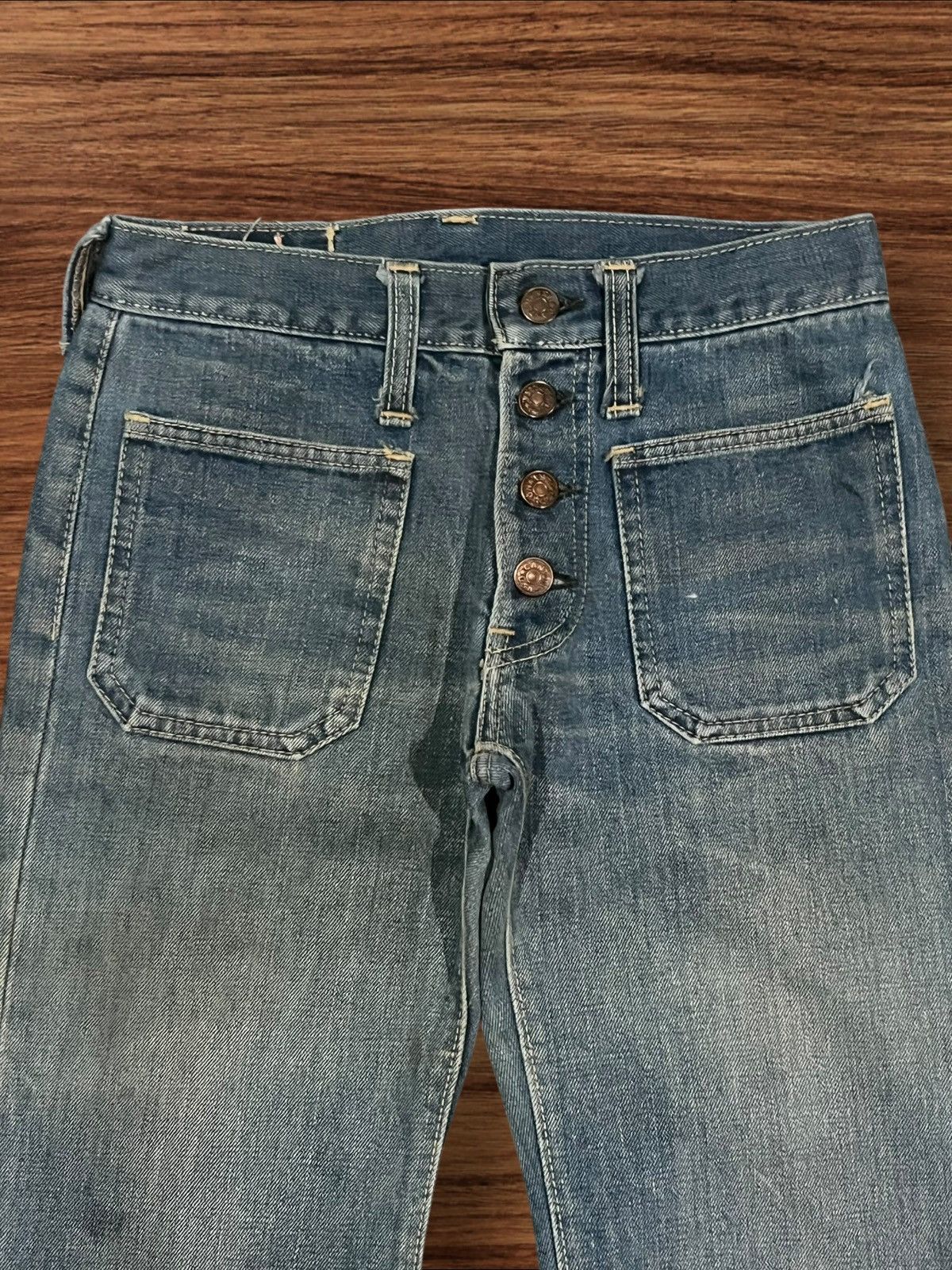 South2 West8 × Vintage Vintage 90s X-West Canton Bell Bottom Button Fly Flare Jeans Size 26" / US 2 / IT 38 - 4 Thumbnail