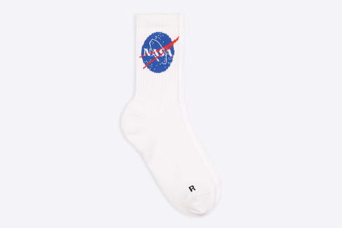 image of Balenciaga O1S1Rm0324 Size: M Space Socks In White /blue in White/Blue, Men's