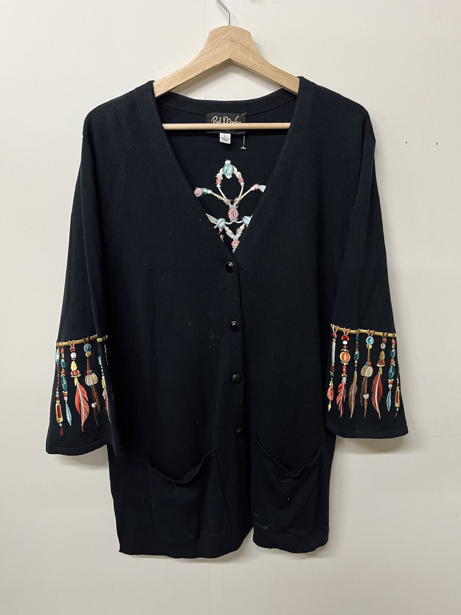 Vintage Vintage 1990s Bob Macke Native Embroidery Knit Cardigan Size L Size US L / EU 52-54 / 3 - 1 Thumbnail