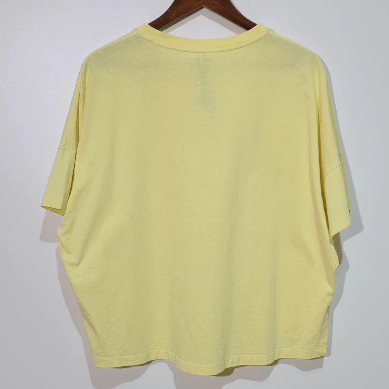 Loewe LOEWE Light yellow round collar embroidered logo short sle Size S / US 4 / IT 40 - 2 Thumbnail