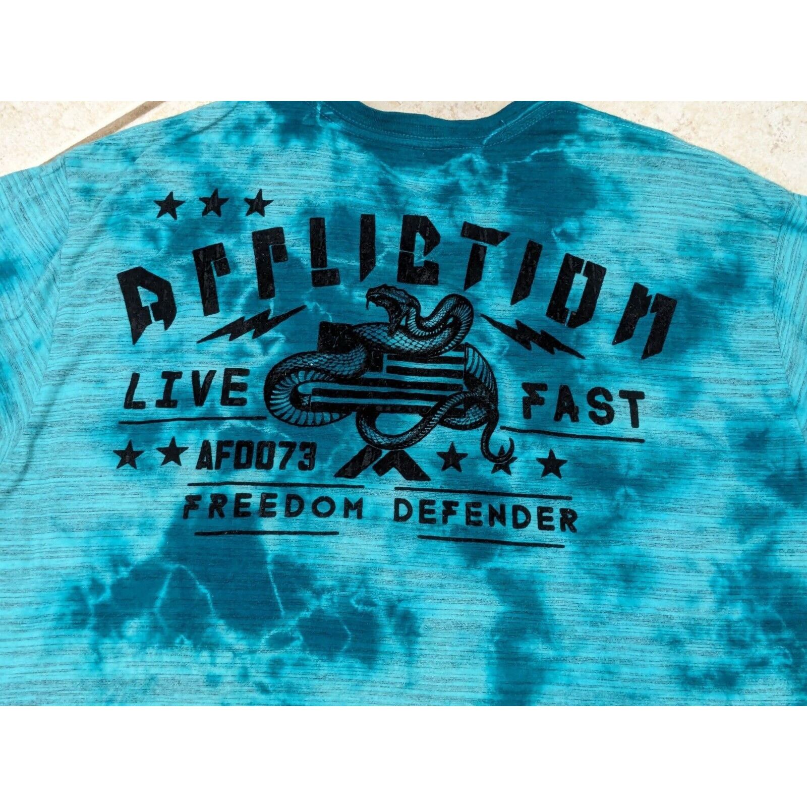 Affliction Affliction Freedom Defender Shirt Tie Dye Velvet Skull Size US XXL / EU 58 / 5 - 9 Thumbnail