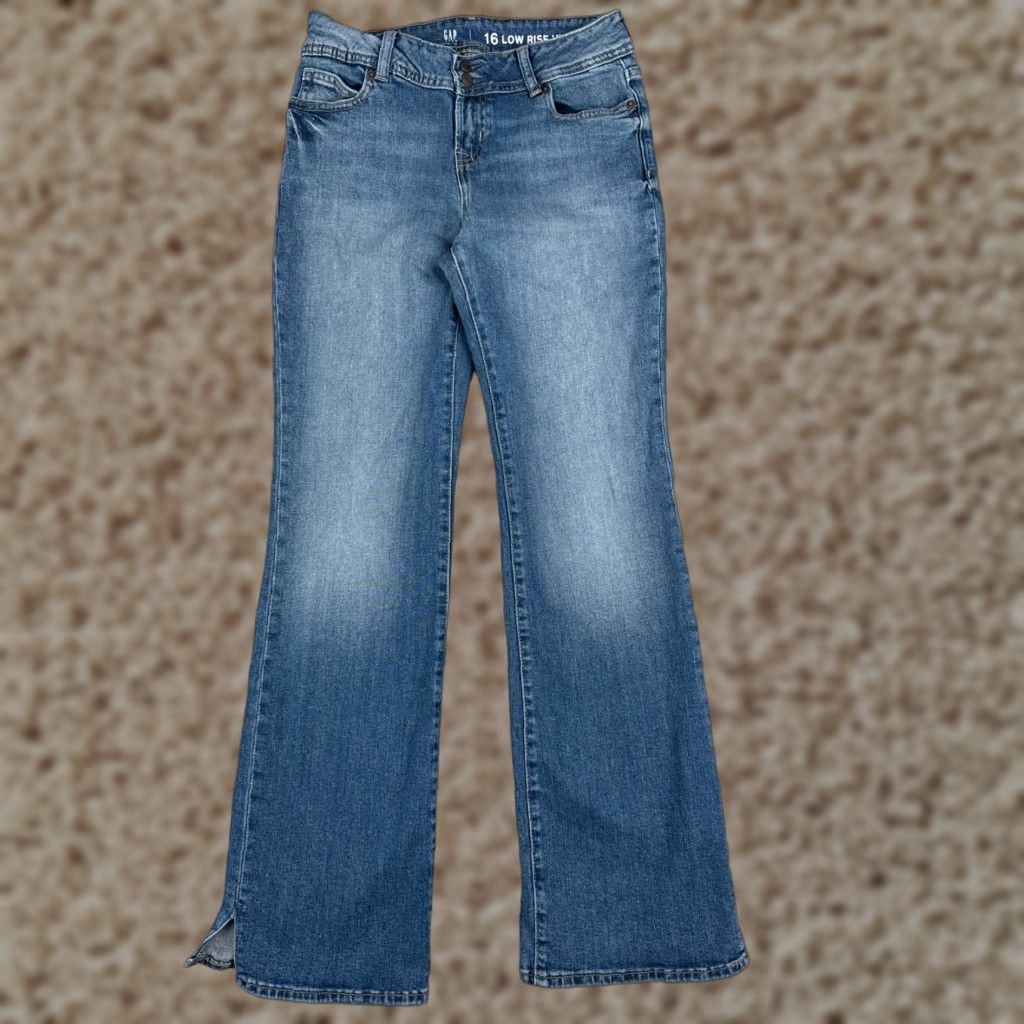 Gap Gap Jeans Girls 16 Blue Denim Bootcut 26x30 Regular Mid Rise Vintage-Adjacent Cotton Blend 5-Pocket Denim Jeans Womens Boys? Size 38" / US 16 / IT 52 - 1 Thumbnail
