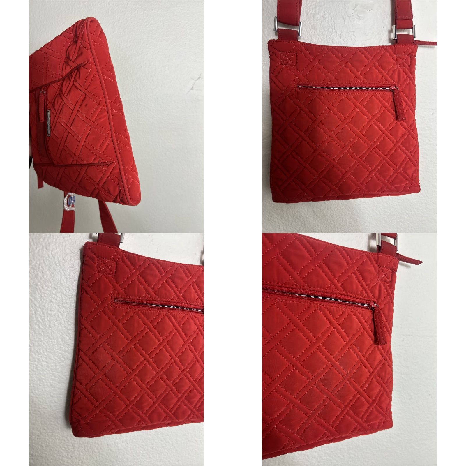 Vera Bradley Vera Bradley Crossbody Bag Medium Hipster Microfiber Red Womens Retired Pattern 10x11 Size ONE SIZE - 9 Thumbnail