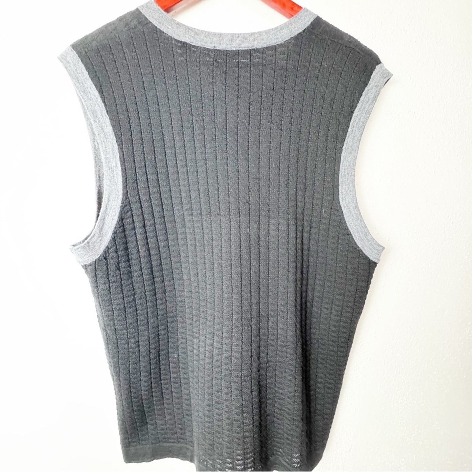 Murano Murano Black Grey Marino Wool Sweater Vest Men’s Size Large Size US L / EU 52-54 / 3 - 4 Thumbnail