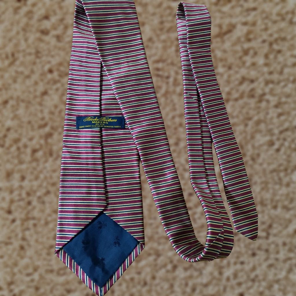 Brooks Brothers Brooks Brothers Makers Silk Multi-Color Stripes Men's Neck Tie Made in USA Size ONE SIZE - 1 Thumbnail