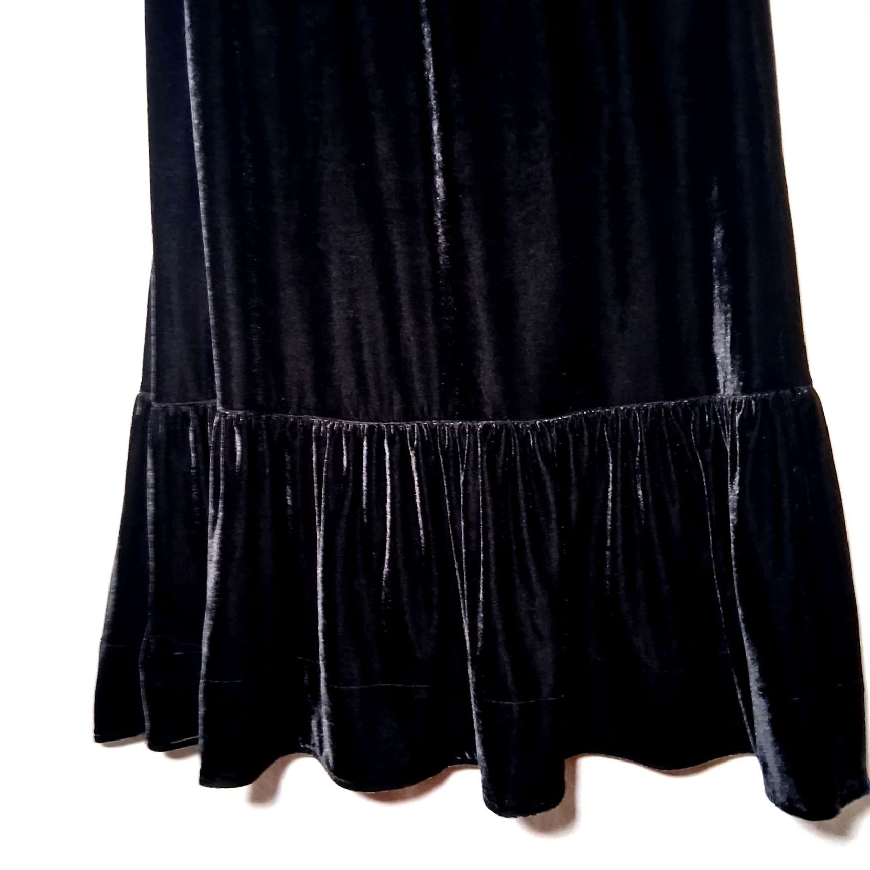 Soft Surroundings VINTAGE Soft Surroundings Skirt Large Long Black Velour Maxi Whimsigoth Dark Fairy Size 36" / US 14 / IT 50 - 4 Thumbnail