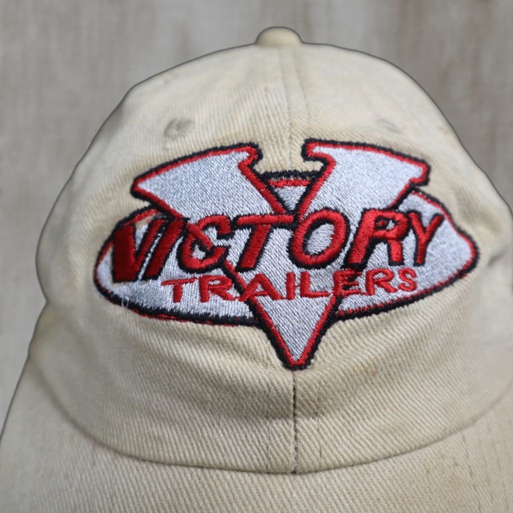 Vintage VINTAGE Victory Trailers Tan Hat Cap Strapback Adjustable Adult Size ONE SIZE - 1 Thumbnail