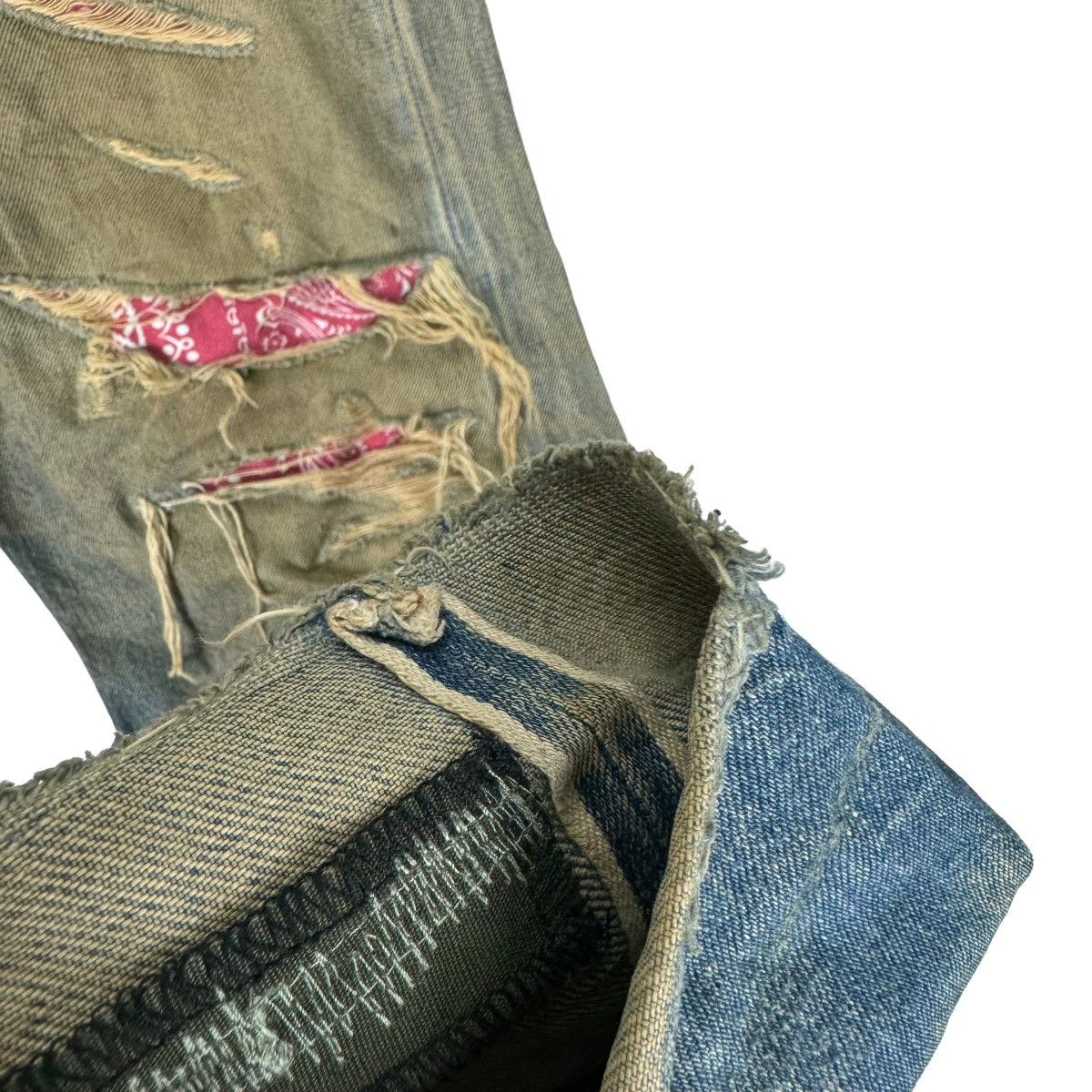 Levi's ☀️80s LEVI’S 501 RINDEN 524 PATCHWORK DENIM JEANS PANTS Size US 34 / EU 50 - 6 Thumbnail