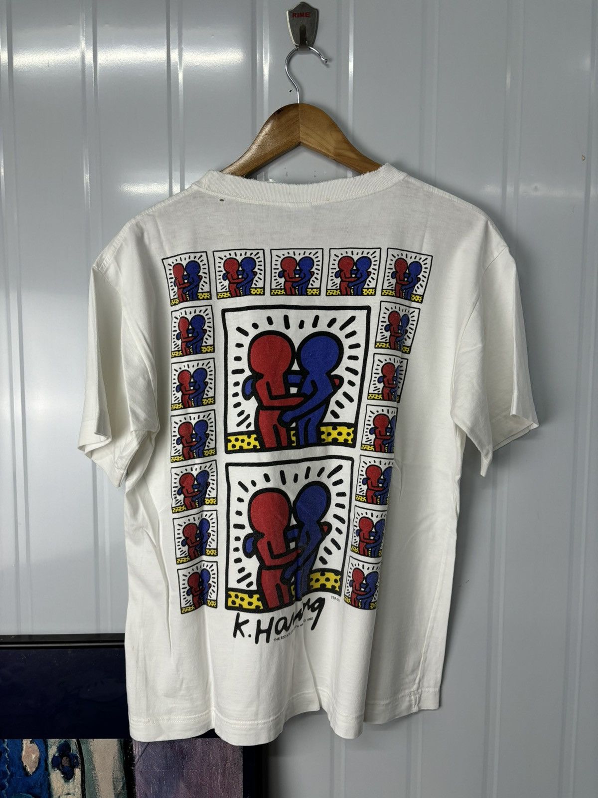 Keith Haring × Vintage RARE! Vintage 90’s Keith Haring Art Tees Size US L / EU 52-54 / 3 - 4 Thumbnail