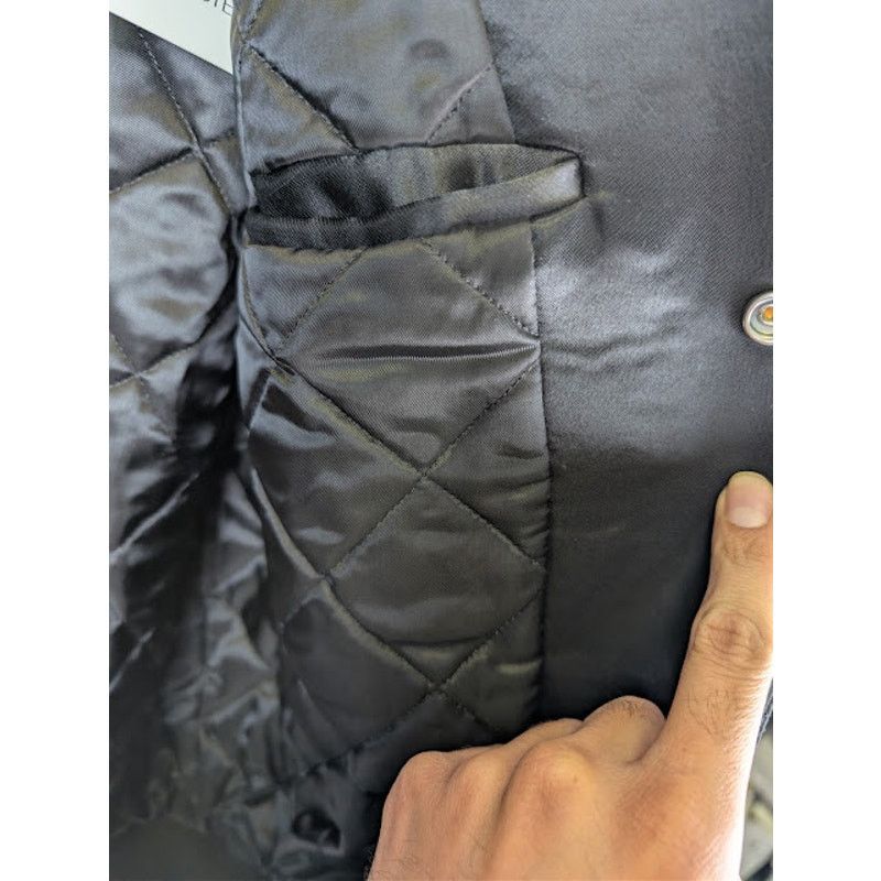 Celine o1rshd1 Teddy Logo-Applique Satin Varsity Jacket in Black Size US M / EU 48-50 / 2 - 9 Thumbnail