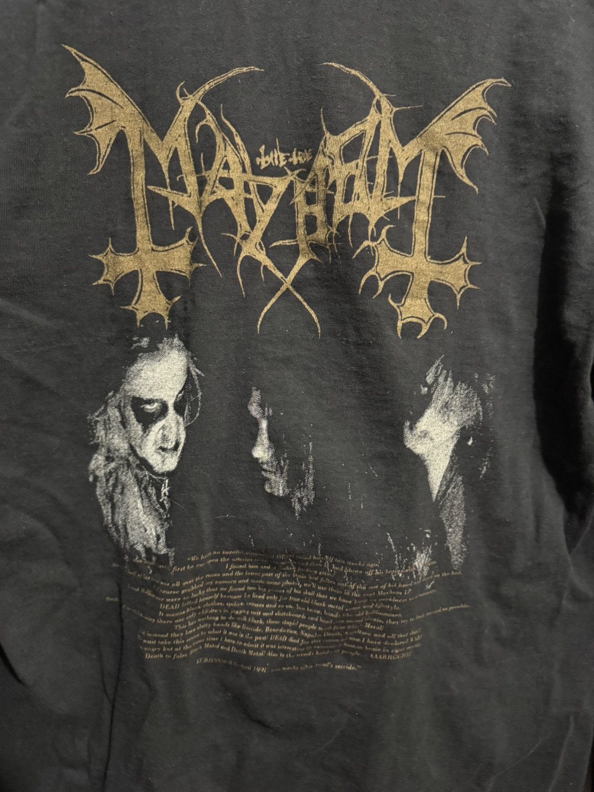 Band Tees Mayhem Dawn of the Black Heart 90s Black Metal Y2K Size US M / EU 48-50 / 2 - 2 Thumbnail