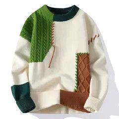 Japanese Brand Orenge White Turtleneck Patchwork Pullovers Sweatshirt Size US M / EU 48-50 / 2 - 5 Thumbnail