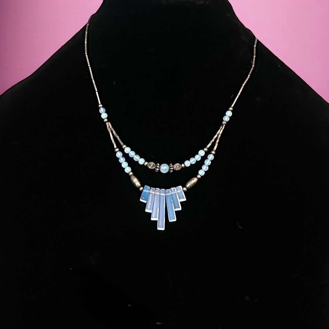 Vintage Vintage moonstone liquid silver layered necklace Size ONE SIZE - 1 Thumbnail