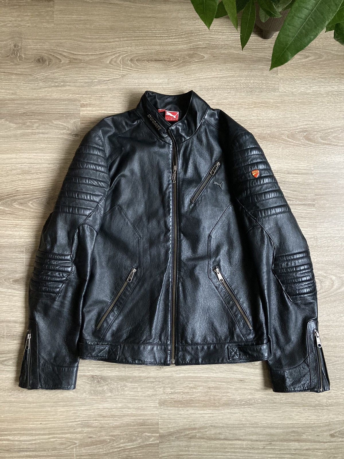 Y2K 😼 Puma x Ducati leather biker jacket