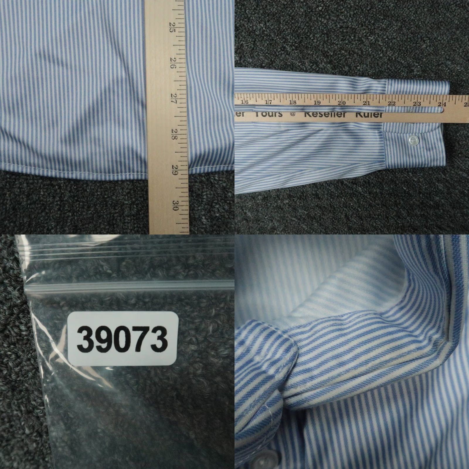 Vintage Collars Co. Shirt Mens Medium Blue Striped Long Sleeve Button-Up Polo Shirt Mens Blue Striped Dress Shirt Size 40R - 8 Thumbnail