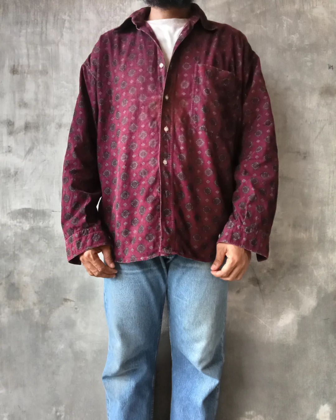 Vintage Vintage Corduroy pattern shirt Size US L / EU 52-54 / 3 - 1 Thumbnail