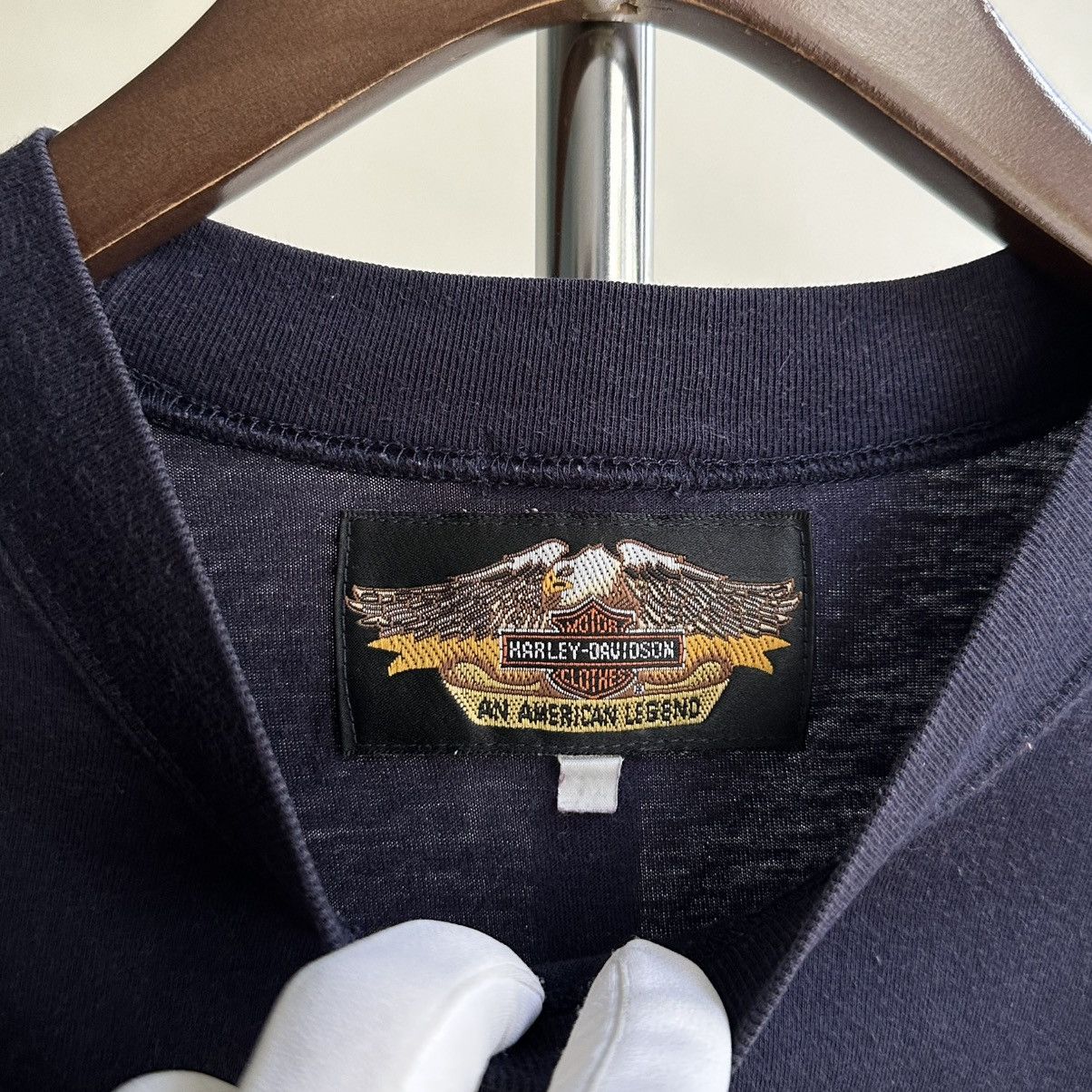 Harley Davidson Vintage Harley Davidson Reflective Big Logo Tee Size US XL / EU 56 / 4 - 6 Thumbnail