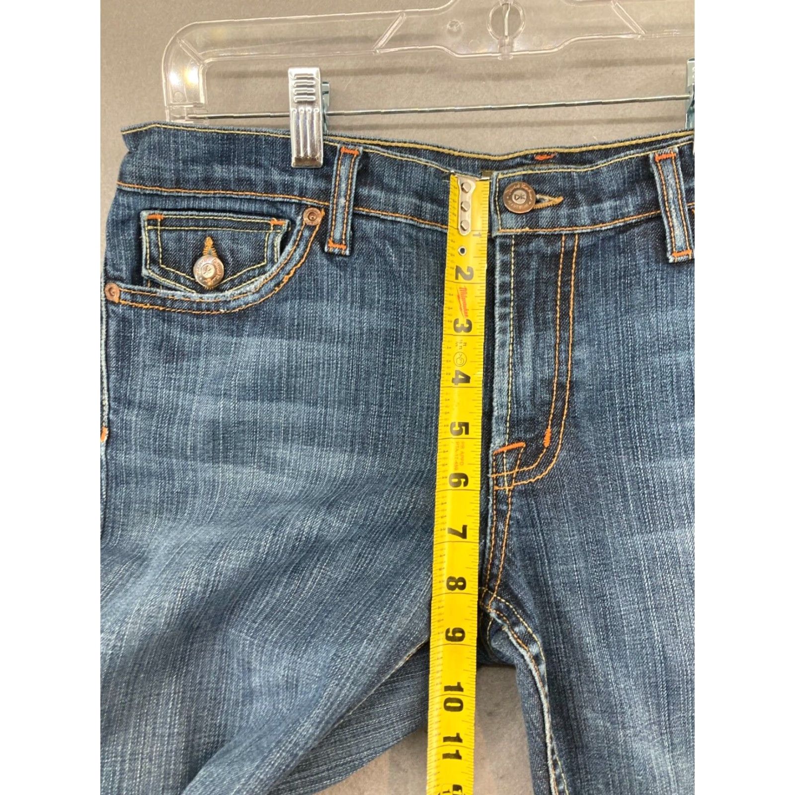 Vintage David Kahn Women's Jeans 29 Regular Flare Dark Blue 5-Pocket USA Made Size 29" - 4 Thumbnail