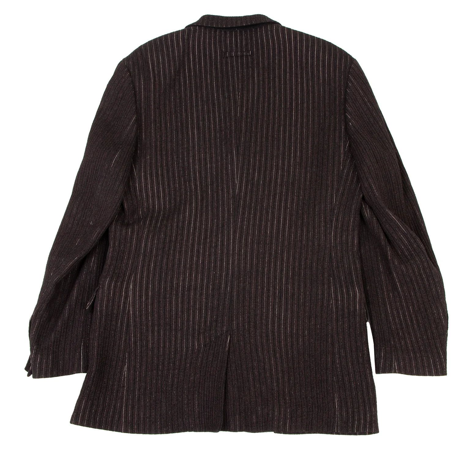 Jean Paul Gaultier Wool and Rayon Striped 2B Jacket in Dark Brown, Size 48 Size US M / EU 48-50 / 2 - 17 Thumbnail