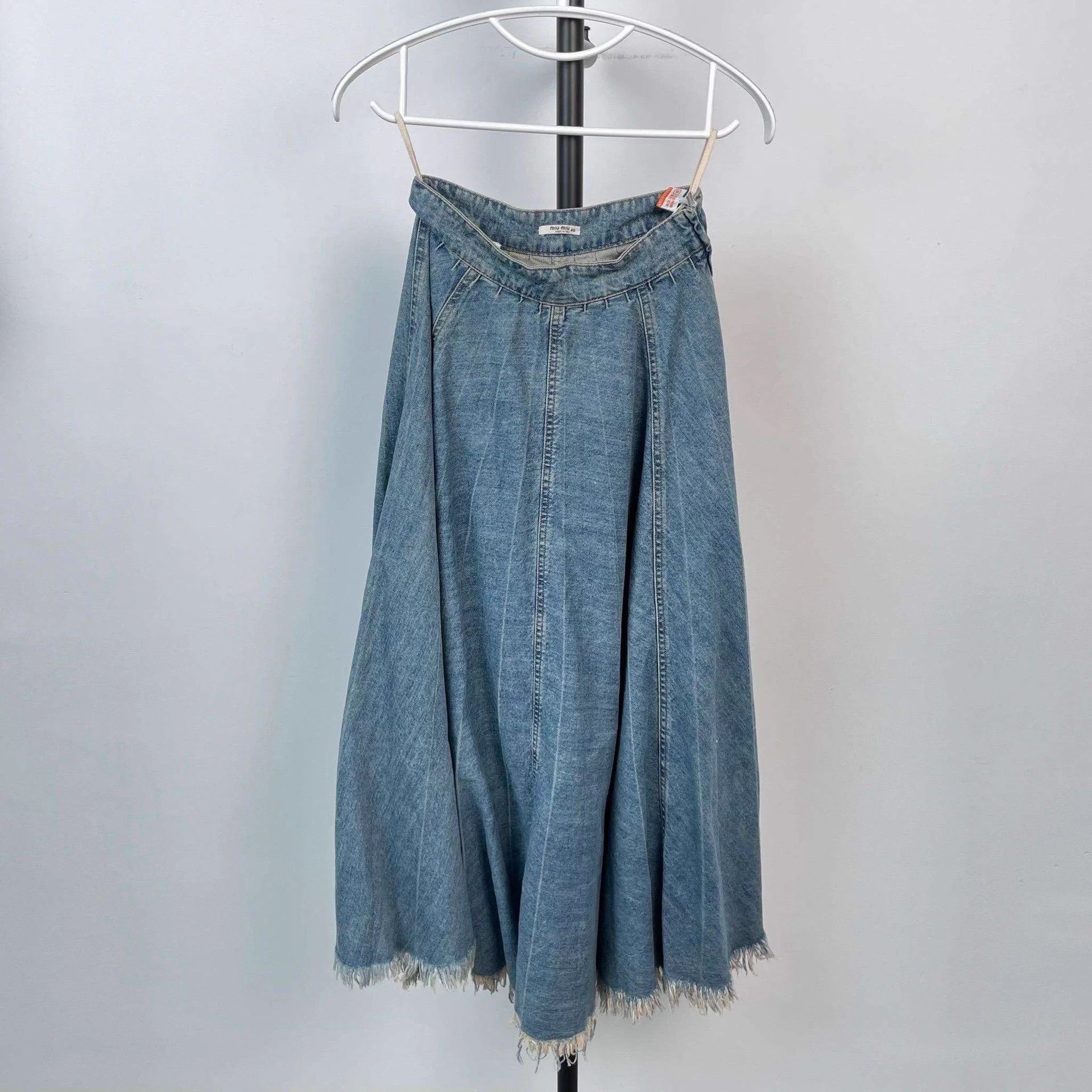 Miu Miu Miu Miu Bloom Denim Skirt Blue 40 Size 28" / US 6 / IT 42 - 1 Thumbnail