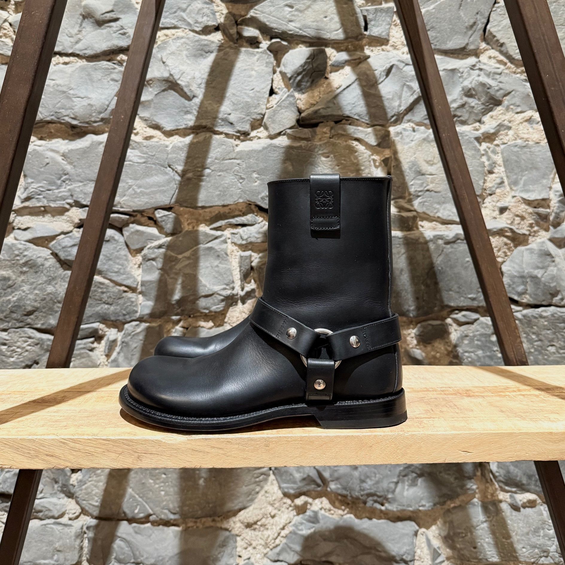 Loewe LOEWE Black Leather Campo Harness Biker Boots Size US 6 / IT 36 - 6 Thumbnail