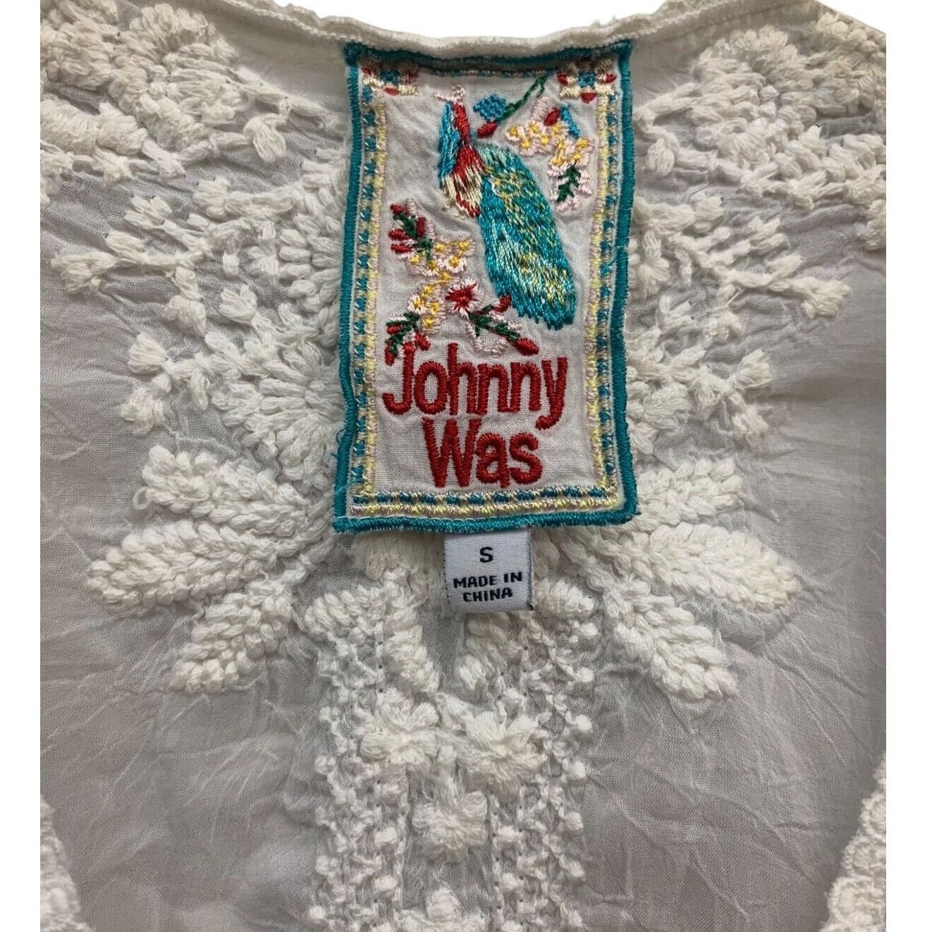 Johnny Was Johnny Was Boho Tunic Womens L White Embroidered Sleeveless Size S / US 4 / IT 40 - 2 Thumbnail