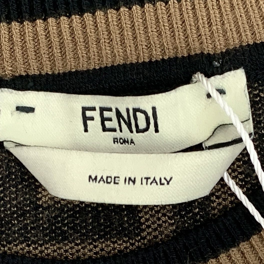 Fendi Fendi Dark Brown FF Monogram Long Sleeve Knit Dress K26WX Size M / US 6-8 / IT 42-44 - 6 Thumbnail