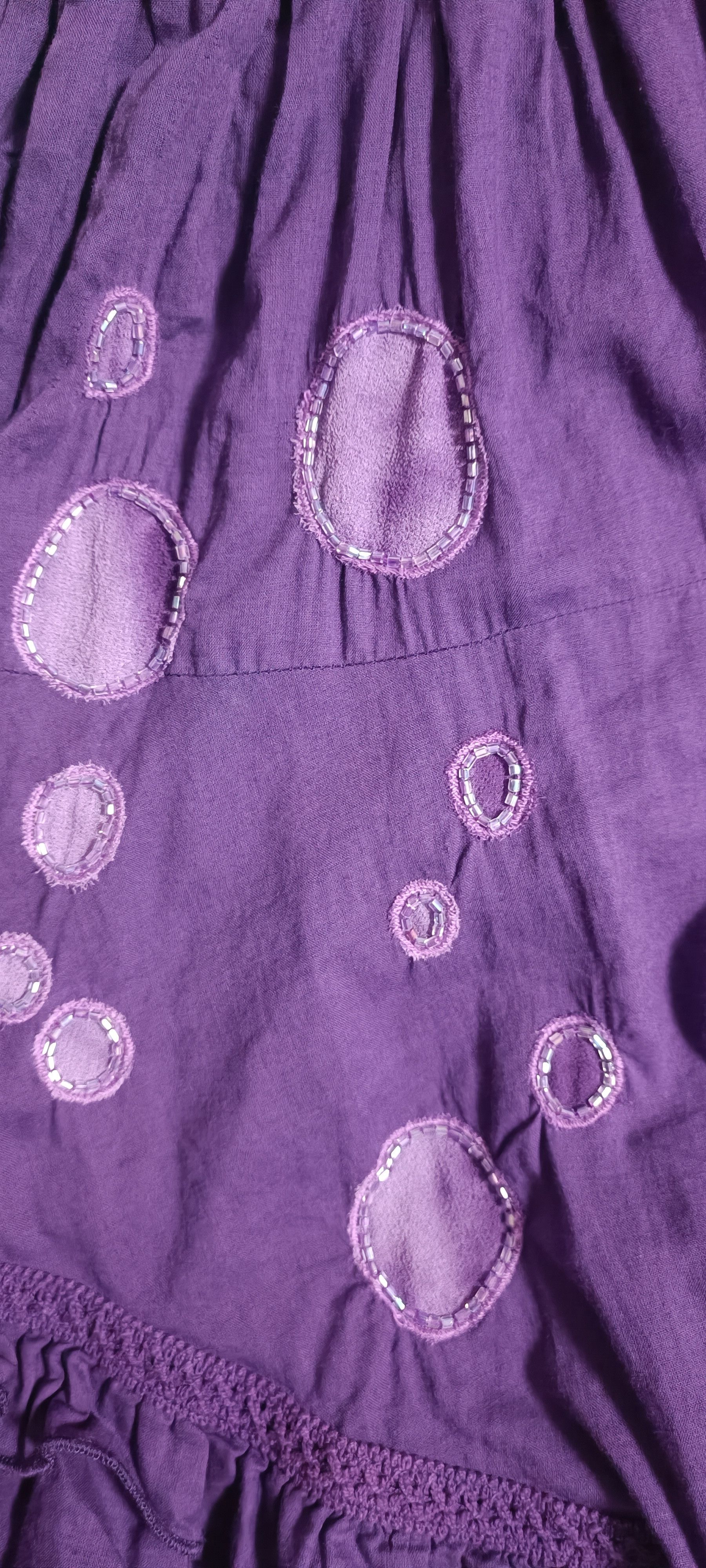 Jean Paul Gaultier Purple cotton skirt with silk ruffles Size 26" / US 2 / IT 38 - 15 Thumbnail