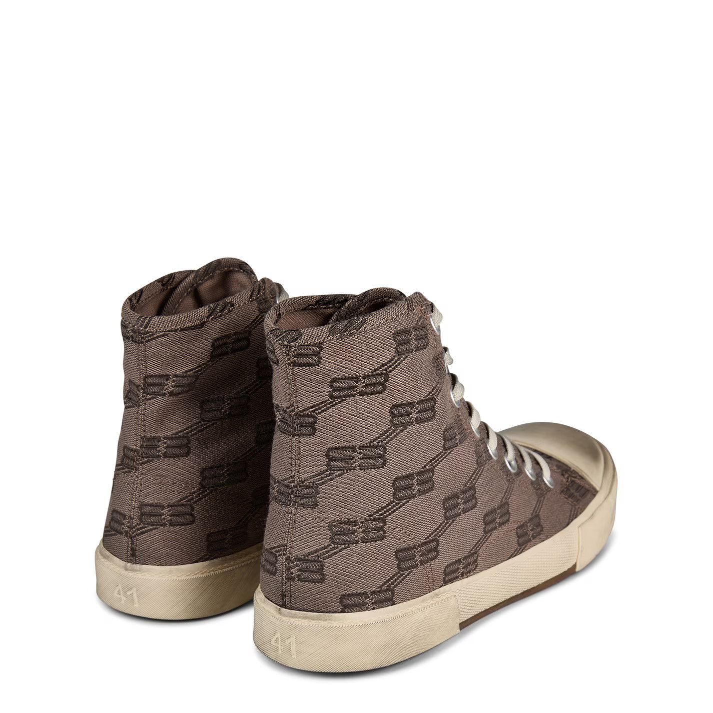 Balenciaga o1g2r1mq0226 Paris High-Top Sneakers In Brown Size US 7 / EU 40 - 4 Thumbnail