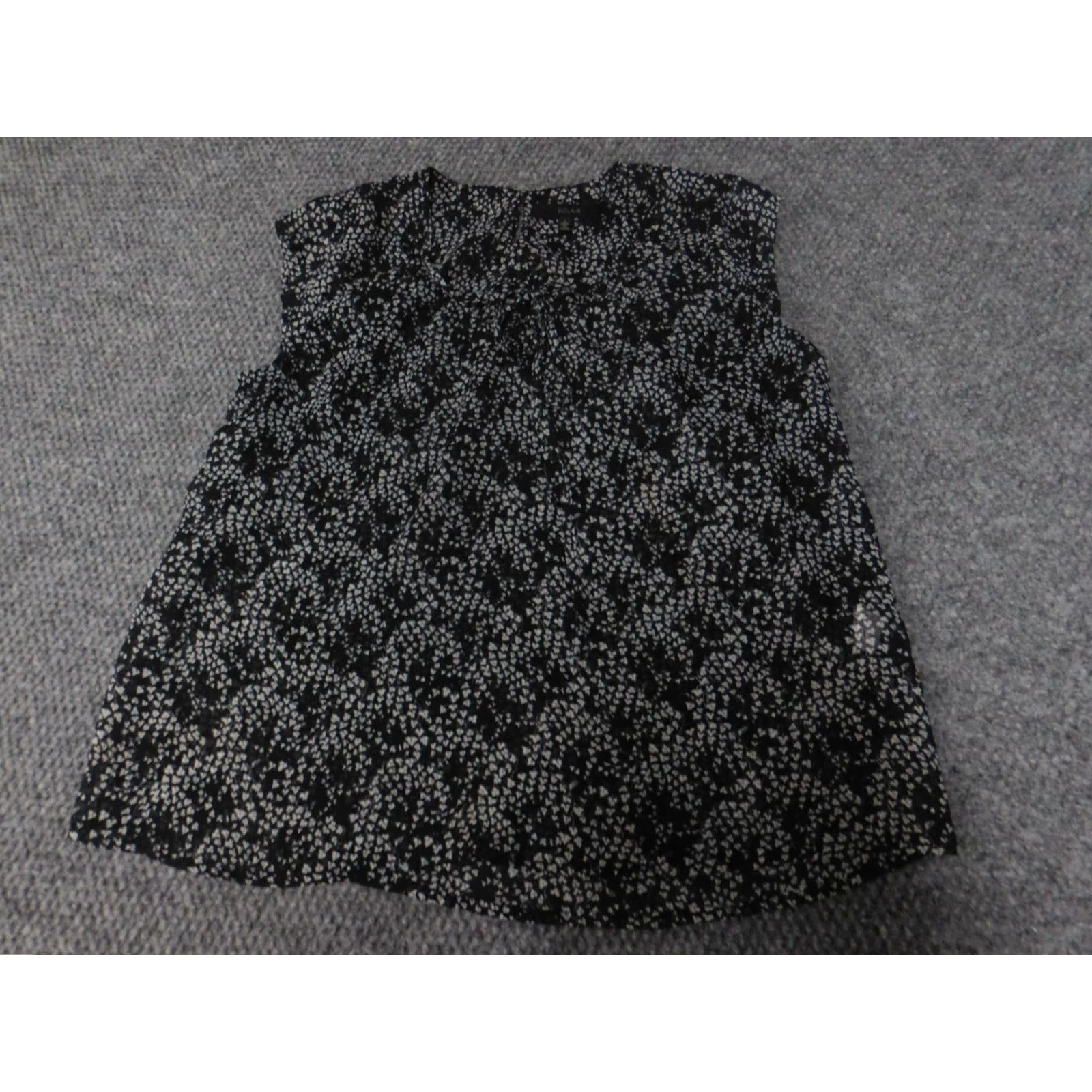 Vintage Eclair Blouse Shirt Women Short Sleeve Crew Neck Black Floral Medium Regular with Stretch Size S / US 4 / IT 40 - 3 Thumbnail